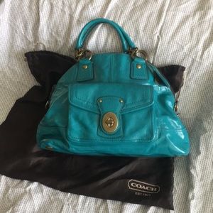 Coach Legacy Francine satchel handbag turquoise